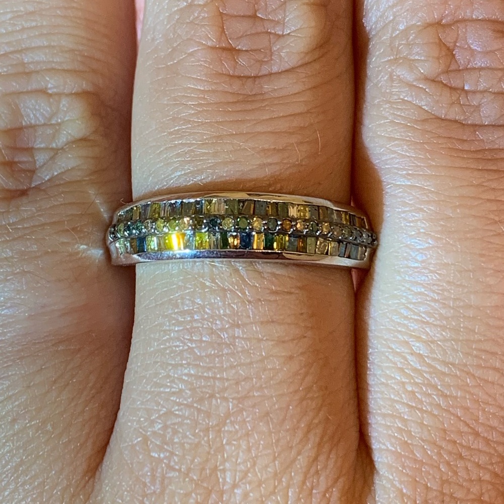 Natural fancy diamond multi colored ring